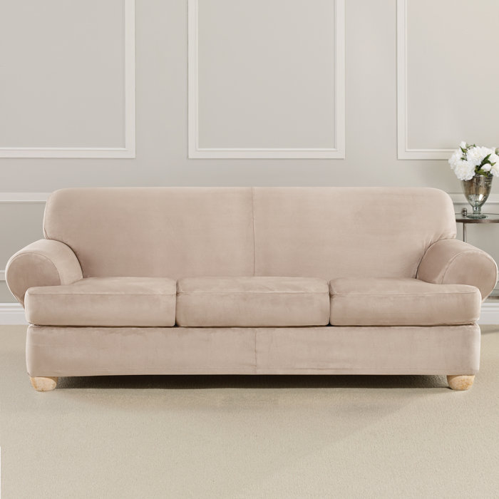 Ultimate Heavyweight Stretch Suede T Cushion Sofa Slipcover