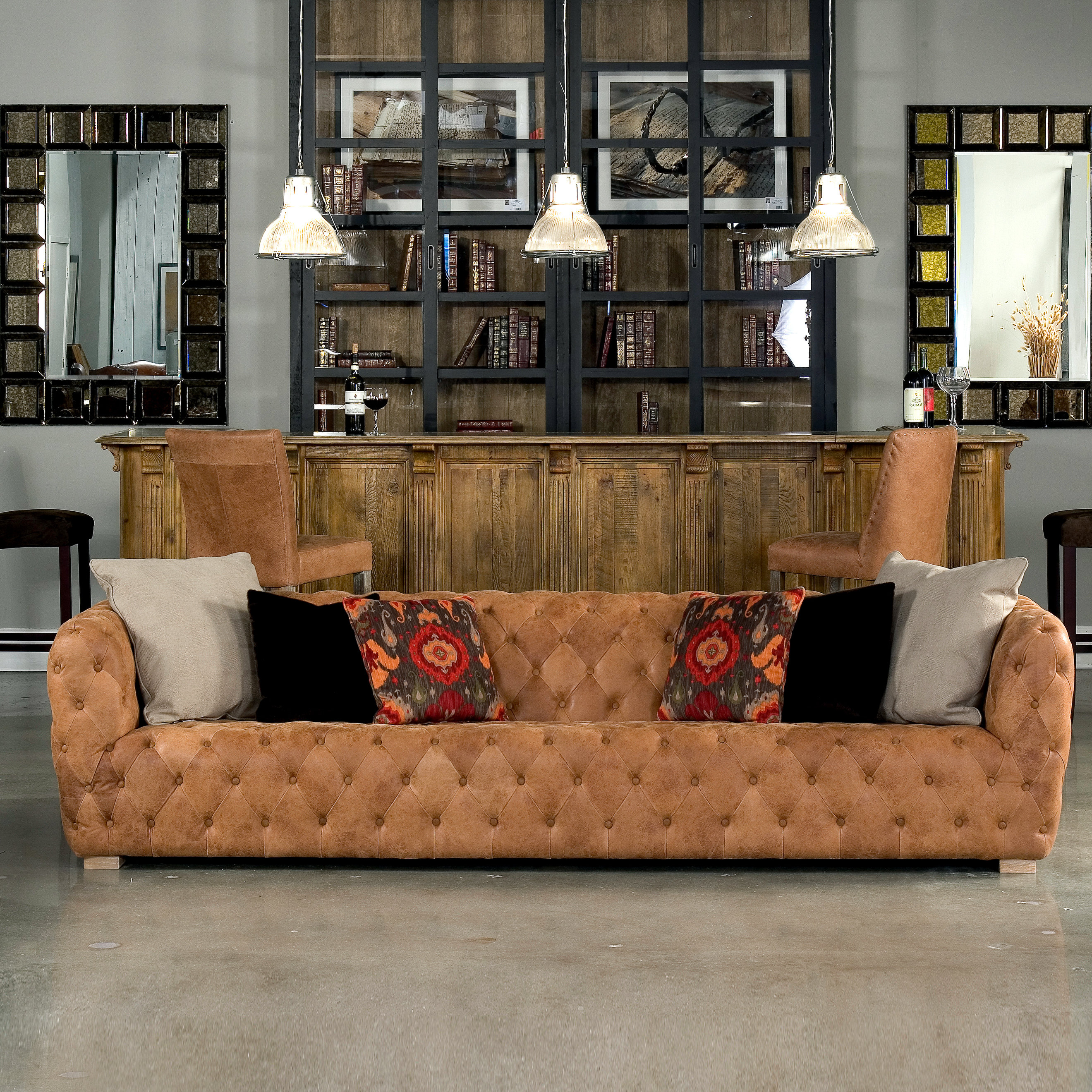 Long Stanley Leather Sofa