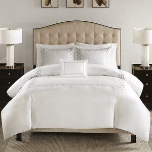 1000 Thread Count Embroidered 5 Piece Cotton Comforter Set