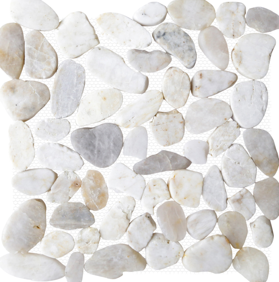 Islander Flooring Random Sized Natural Stone Pebble Tile In White Islander Flooring Random Sized Natural Stone Pebble Tile In White Shell Reviews Wayfair