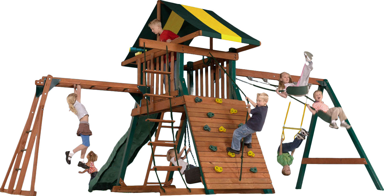 Backyard Play Systems Castle Rock Swing Set & Reviews Wayfair