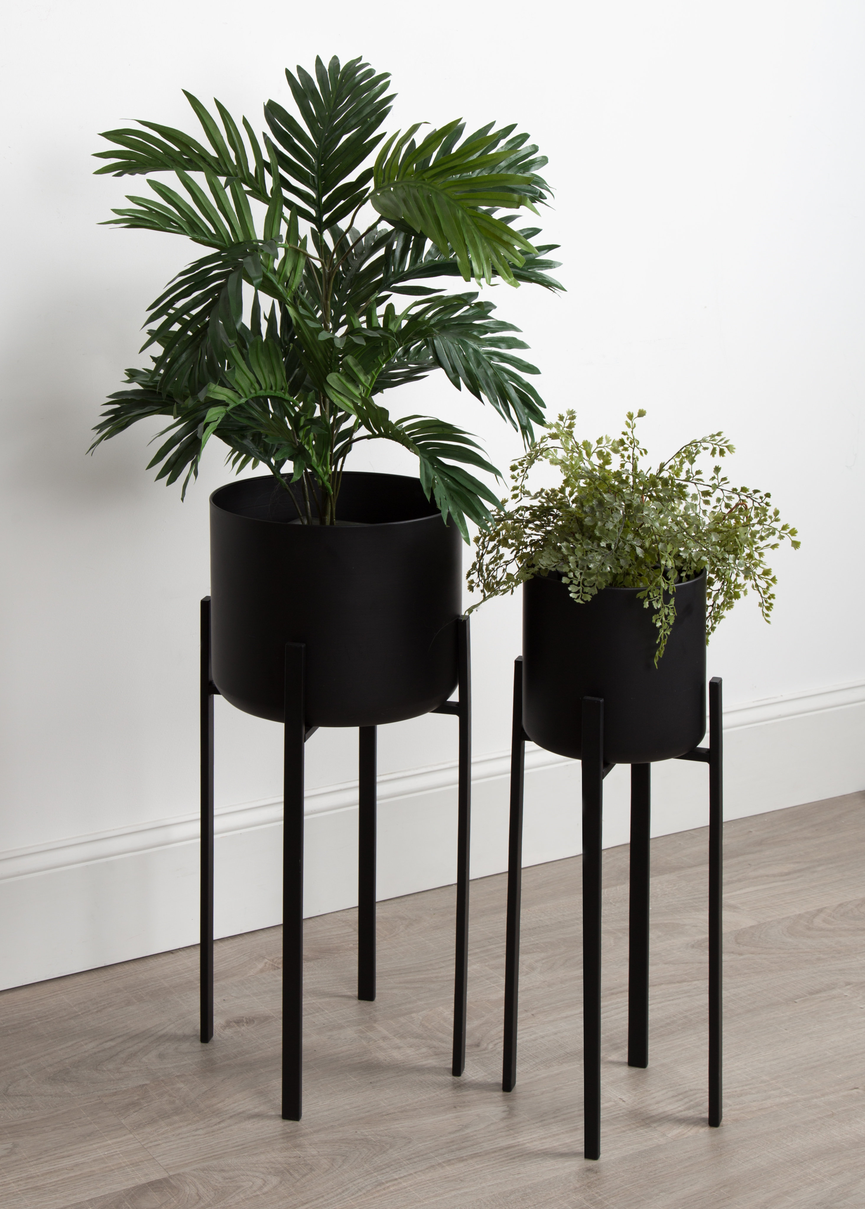 Wrought Studio Coates Decorative Indoor 2 Piece Metal Pot Planter Wrought Studio Coates Decorative Indoor 2 Piece Metal Pot Planter Set With Stand Wayfair