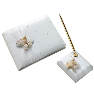Wedding Guest Book And Pen Set Wayfair Seaside Guest Book With Pen Set