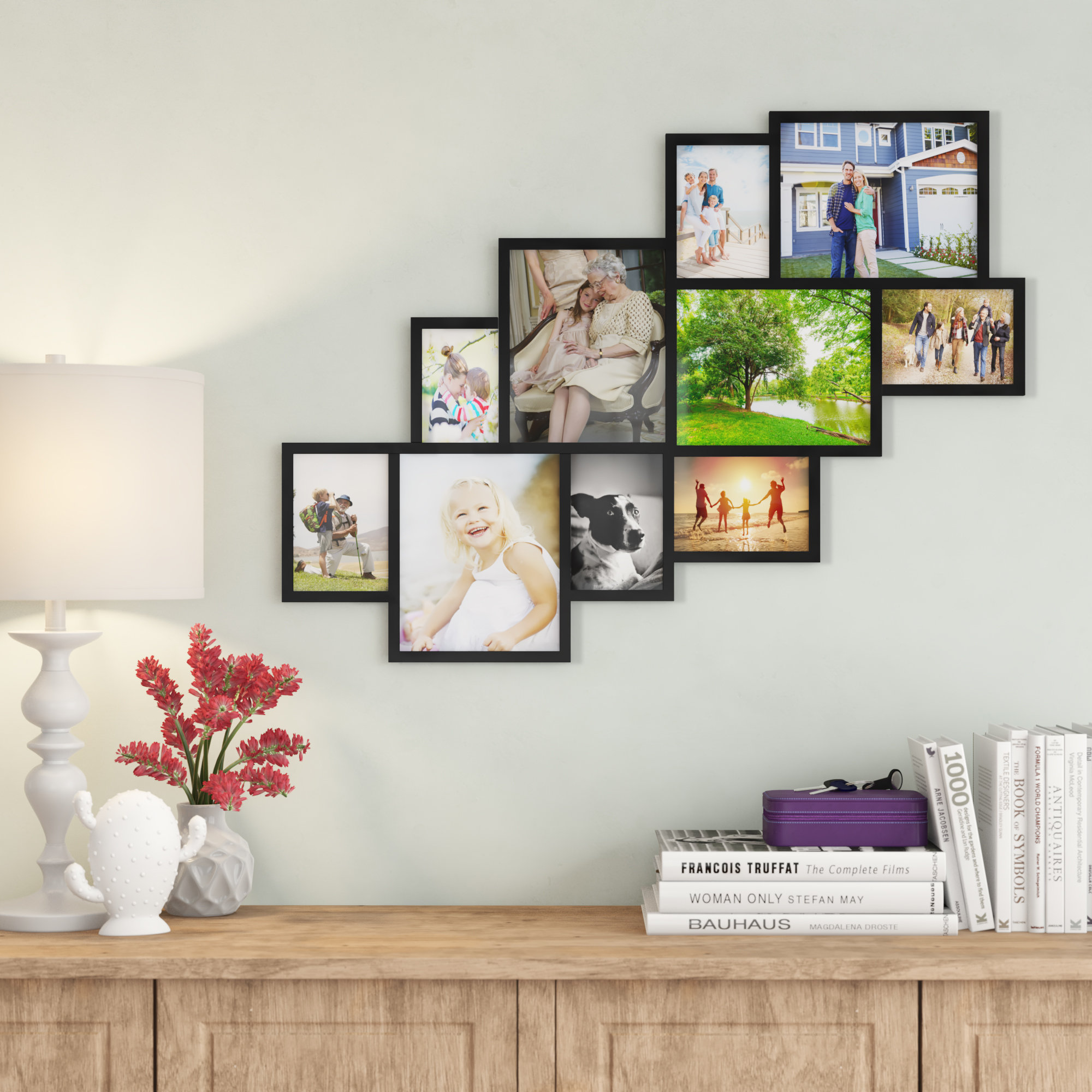 Barcenas 10 Opening Wood Photo Collage Wall Hanging Picture Frame Barcenas 10 Opening Wood Photo Collage Wall Hanging Picture Frame Reviews Birch Lane