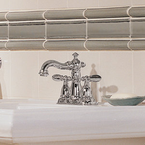 Victorian Centerset Double Handle Bathroom Faucet with Drain Assembly and Diamond Seal Technology