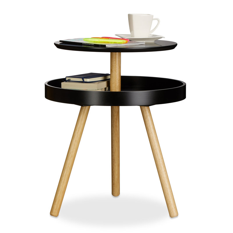 Relaxdays Wooden 3 Legs Round Side Table With Storage Wayfair Co Uk Wooden 3 Legs Round Side Table With Storage