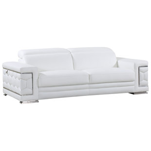 Modern Contemporary White Leather Sofas You Ll Love Wayfair Quickview