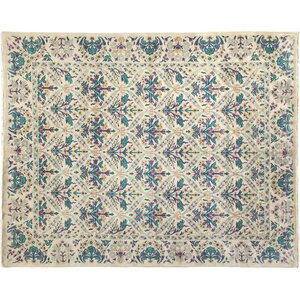 One-of-a-Kind Oushak Hand-Knotted Ivory Area Rug