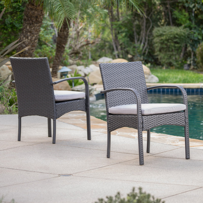 Mistana Abdullah Patio Dining Chair With Cushion Reviews Wayfair