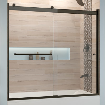 Basco Rotolo 60" x 57" Bypass Semi-Frameless Tub Door  Glass Type: Clear, Finish: Oil Rubbed Bronze