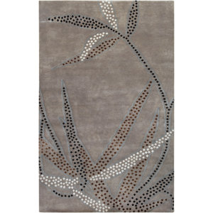 Heritage Taupe Gray Floral Area Rug