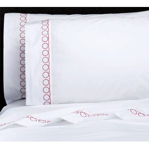 Loops Percale Embroidered Pillowcase (Set of 2)