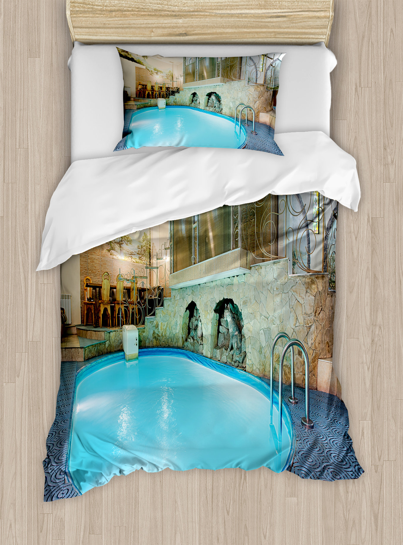 Ambesonne Modern Swimming Pool In Spa Interior Resort Ambesonne Modern Swimming Pool In Spa Interior Resort Relaxation Therapy Theme Duvet Cover Set Wayfair