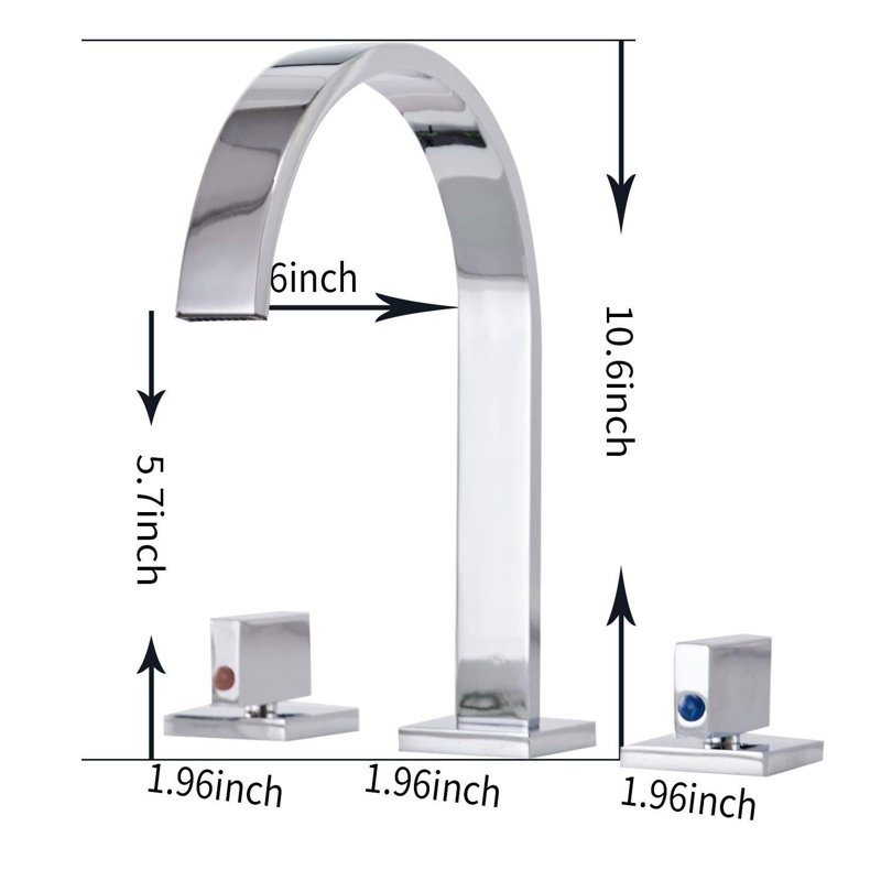 Dfi Waterfall 3 Hole 2 Handle Widespread Bathroom Faucet Reviews