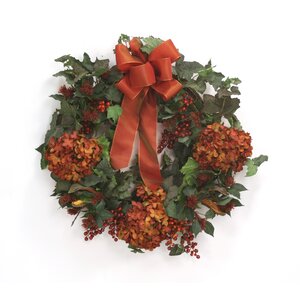 Fall Wreath with Hydrangeas and Berries