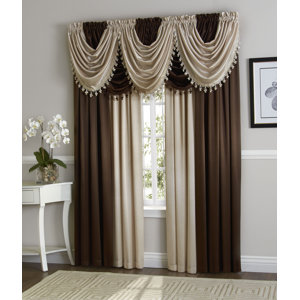 Weisberg 9 Piece Faux Silk Solid Blackout Rod Pocket Curtain Panels Set