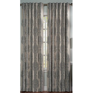 Corsana Damask Blackout Grommet Single Curtain Panel