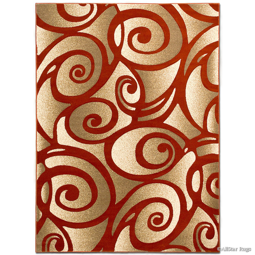 Allstar Rugs Evolution Swirl Rust Gold Area Rug Reviews Wayfair