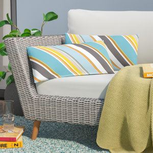 Allegra Stripe Outdoor Lumbar Pillow (Set of 2)