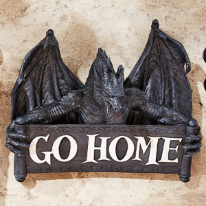 Go Home Gothic Dragon Un-Welcome Wall Du00e9cor
