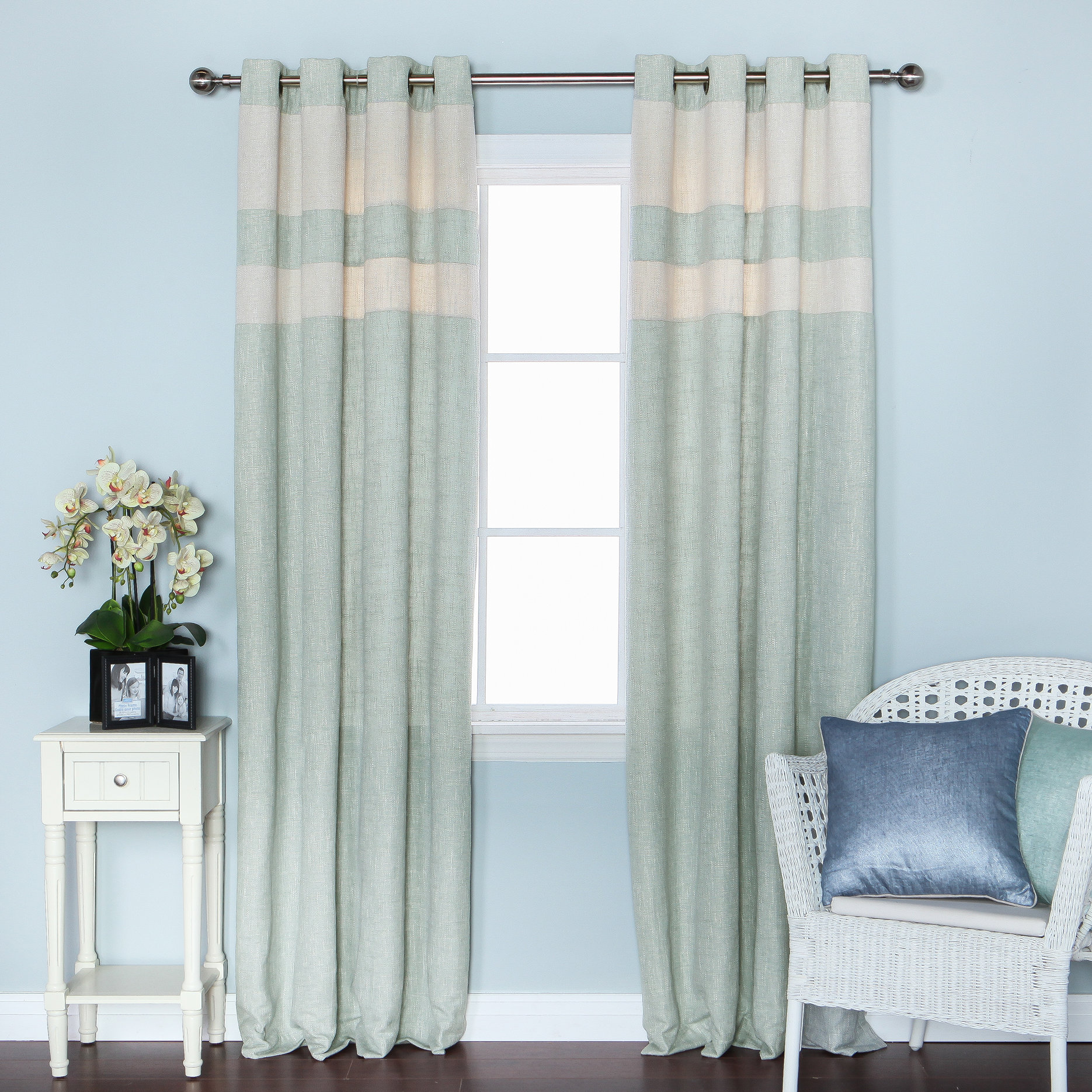 Best Home Fashion, Inc. Heavyweight Striped SemiSheer Grommet Curtain