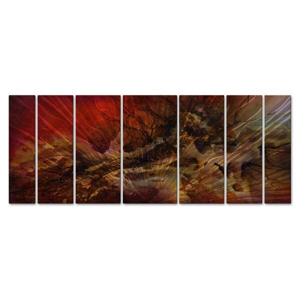 All My Walls 'Red Swells' by Michael Lang 7 Piece Graphic Art Plaque ...
