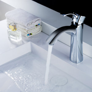 Rhythm Single Handle Single Hole Lever Bathroom Faucet with Drain Assembly