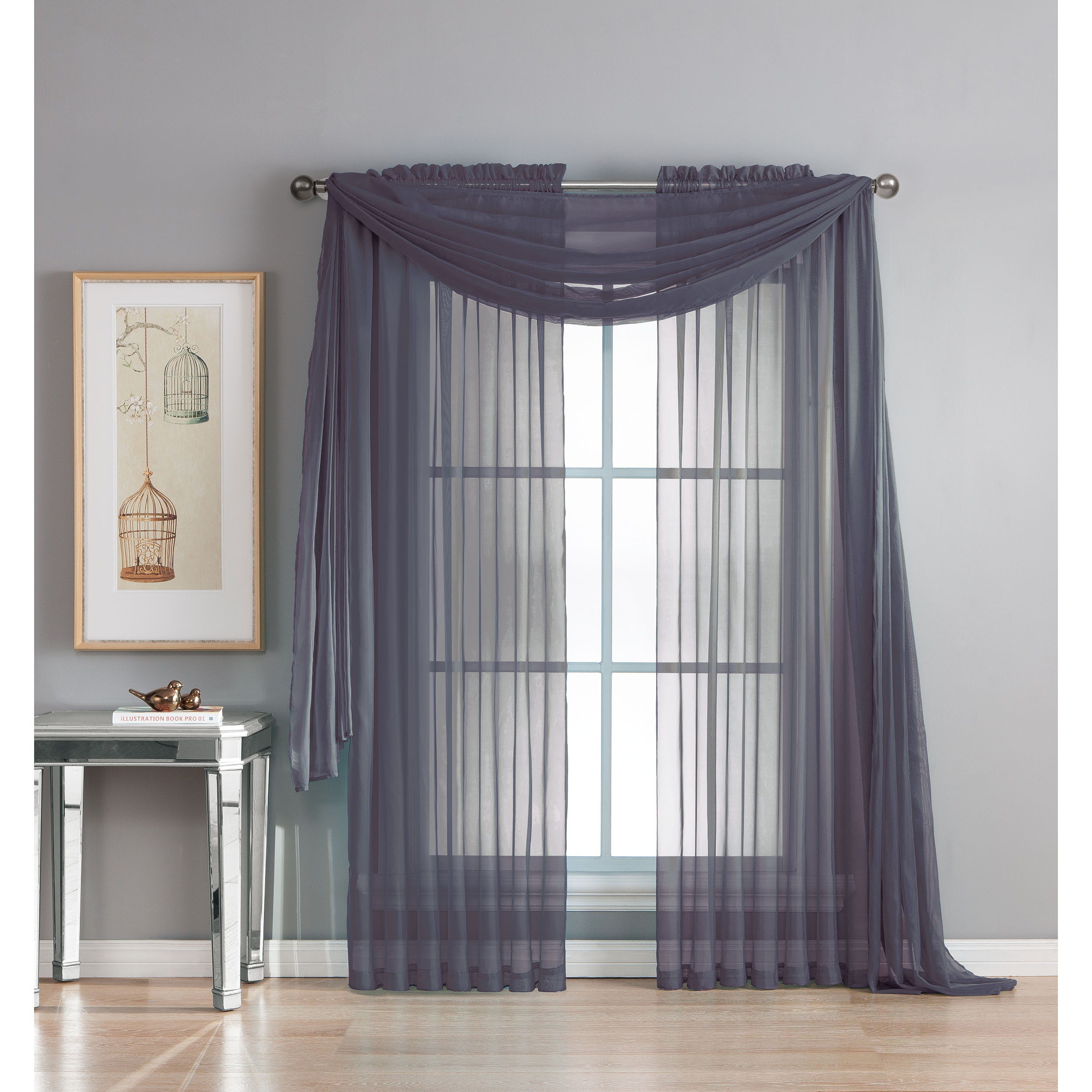 Charlton Home Mcgoldrick Solid Sheer Single Window Scarf Reviews