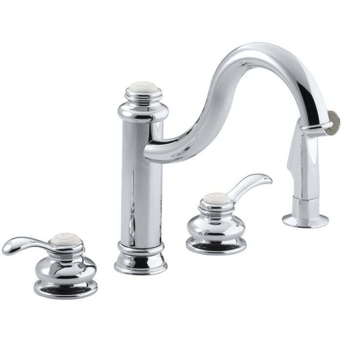 Fairfax 4 Hole Kitchen Sink Faucet With 9 3 8 Spout Matching Finish Sidespray