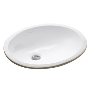Caxton Ceramic Oval Undermount Bathroom Sink with Overflow