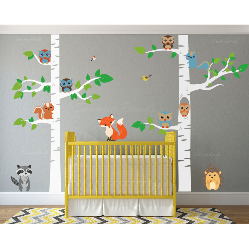 12 Piece Birch Tree Nursery Wall Decal Set Reviews Allmodern 12 Piece Birch Tree Nursery Wall Decal Set