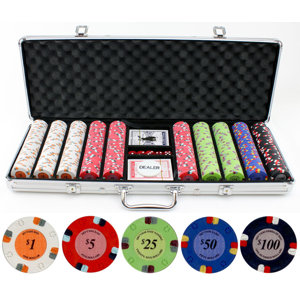 500 Piece Lucky Horseshoe Clay Poker Chips Set