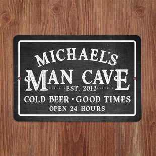 Man Cave Wall Decor Wayfair Personalized Chalkboard Look Man Cave Metal Sign Wall Décor