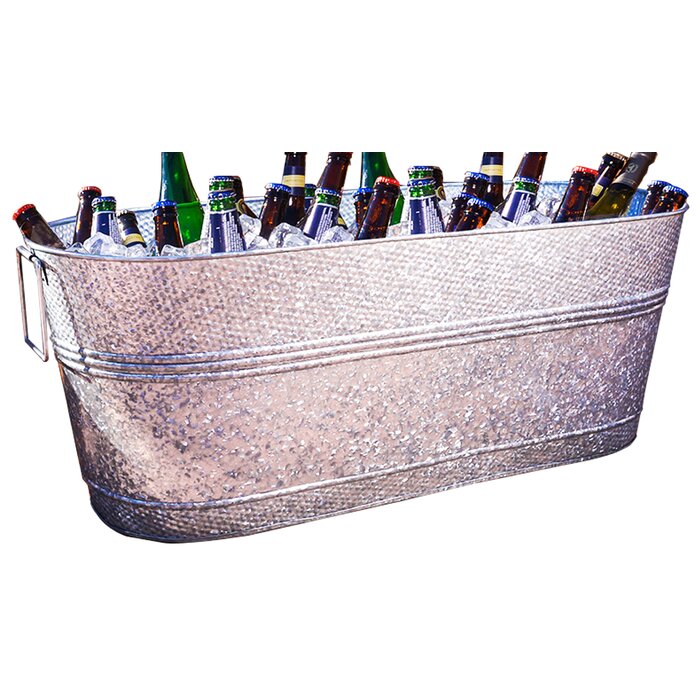 Wapato Hammered Galvanized Metal Party Beverage Tub