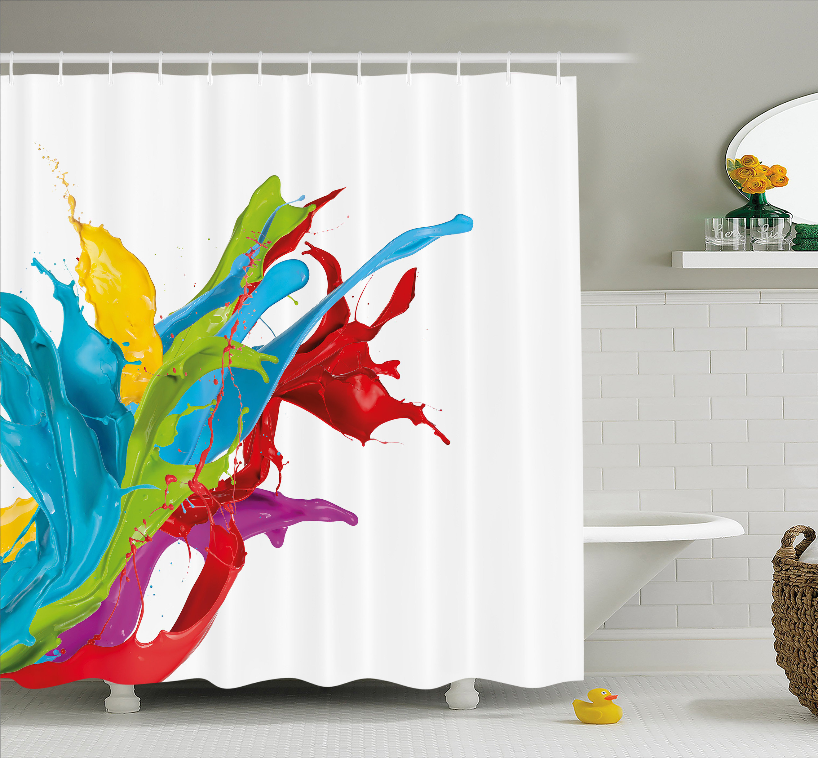 Ambesonne Colourful Home Surreal Fluid Liquid Flowing Paint Splash Ambesonne Colourful Home Surreal Fluid Liquid Flowing Paint Splash Featured Digital Artful Graphic Shower Curtain Set Reviews Wayfair Ca