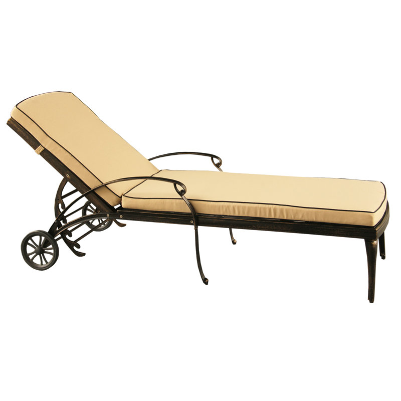 Fleur De Lis Living Cashin Mesh Lattice Outdoor Reclining Chaise Cashin Mesh Lattice Outdoor Reclining Chaise Lounge With Cushion
