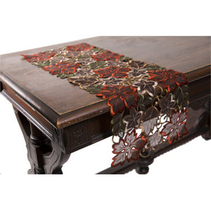 Dainty Leaf Embroidered Cutwork Mini Fall Table Runner
