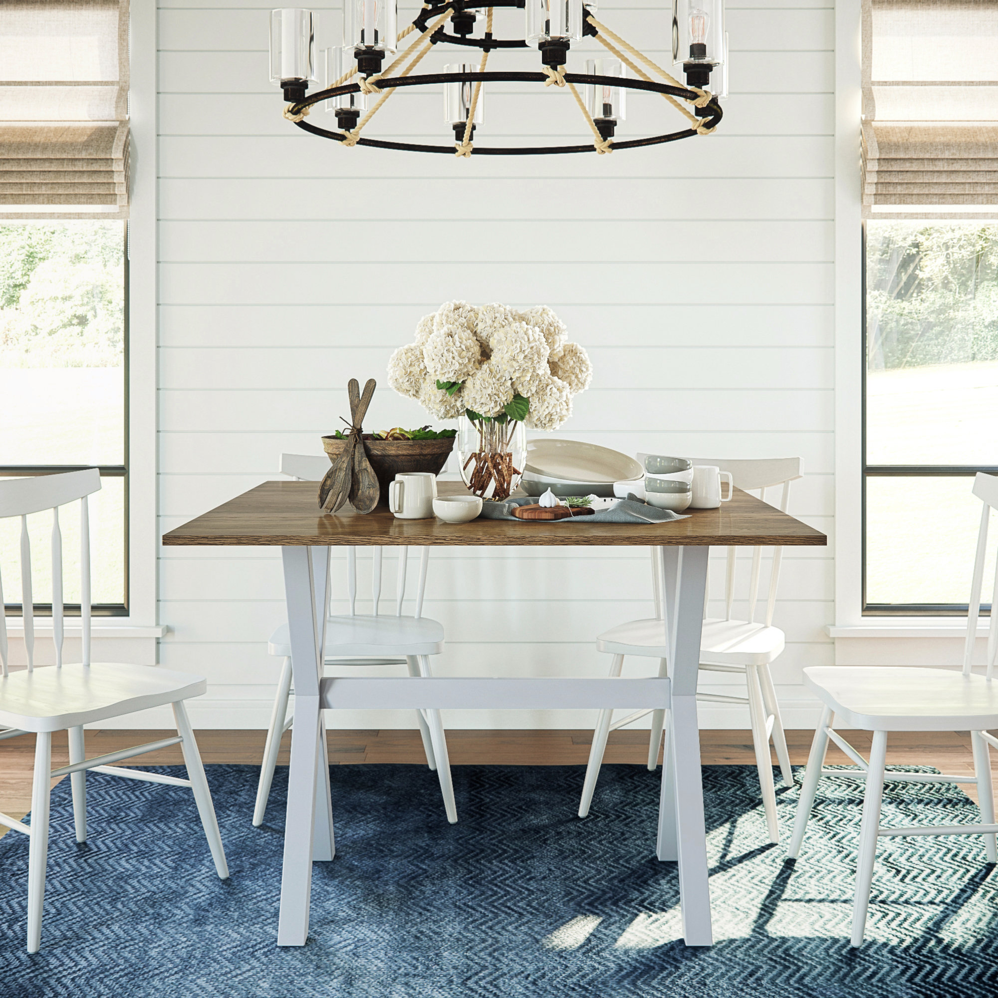 Wrought Studio Yorkshire Drop Leaf Solid Wood Dining Table