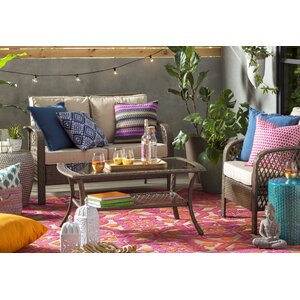 Sawin Sand/Pink Indoor/Outdoor Area Rug