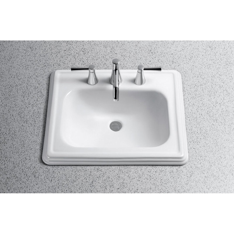 Toto Promenade Ceramic Rectangular DropIn Bathroom Sink with Overflow