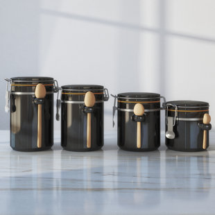 Black Kitchen Canisters Jars You Ll Love Wayfair Black Kitchen Canisters Jars
