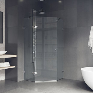 Neo Angle Shower Kit Wayfair Shower Enclosures 40 X 73 37 Neo Angle Hinged Enclosure