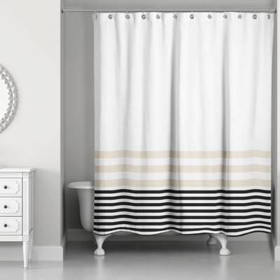 Longs Tides Qu Stripes Shower Curtain Reviews Wayfair Qu Stripes Shower Curtain