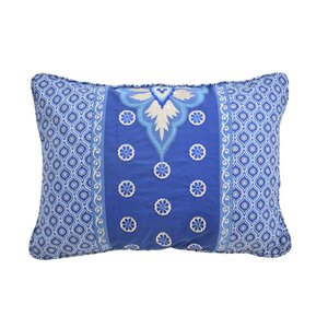Moonlit Shadows Embroidered and Pieced Decorative Cotton Lumbar Pillow