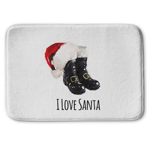 I Love Santa Memory Foam Bath Rug