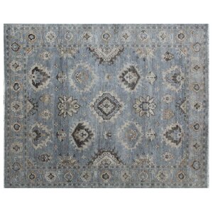 Oushak Hand-Knotted Wool Blue/Gray Area Rug
