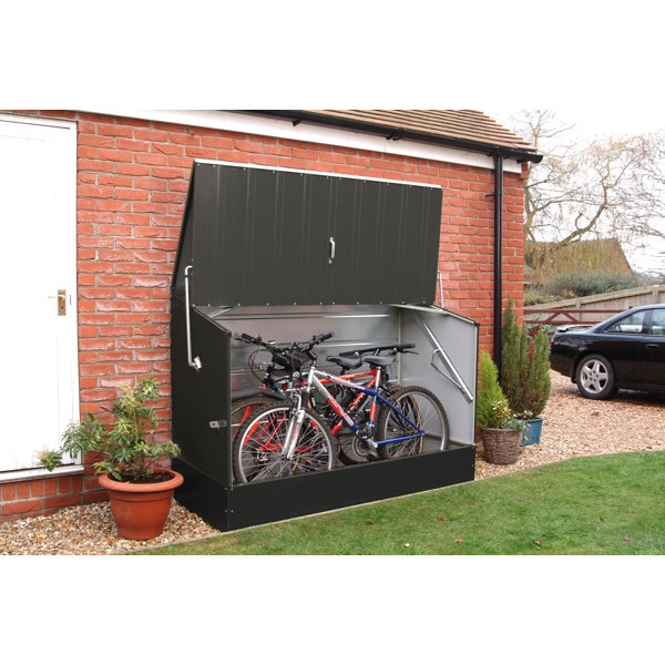 Rowlinson 6 5 Ft W X 3 D Metal Horizontal Bike Shed Wayfair D Metal Horizontal Bike Shed Wayfair