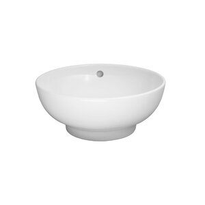 Ceramic Circular Vessel Bathroom Sink with Overflow