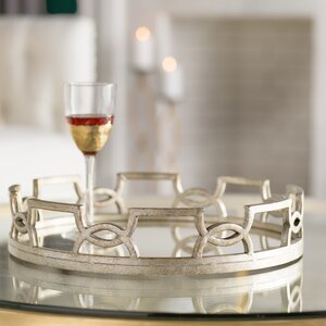 Lainey Round Accent Mirrored Tray