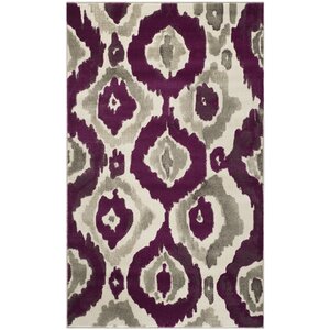 Deasia Ivory/Purple Area Rug